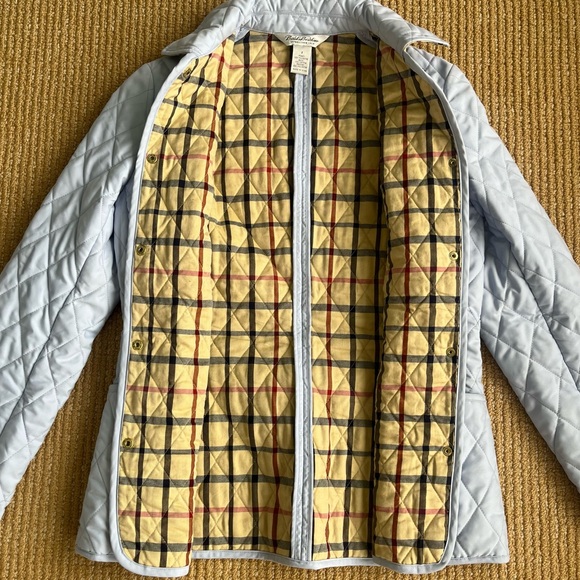 Brooks Brothers Quilted Jacket Women SZ 2 Field Coat Plaid Interior Light Blue - Picture 5 of 9